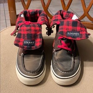 SPERRY buffalo plaid boots, size 6.5